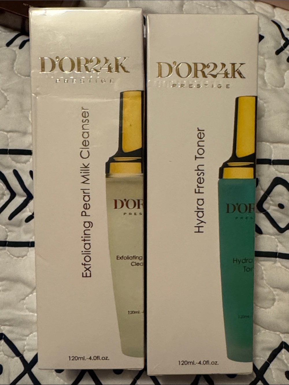D'Or Skincare Exfoliating Pearl Milk Cleanser & Hydra Fresh Toner-SEALED